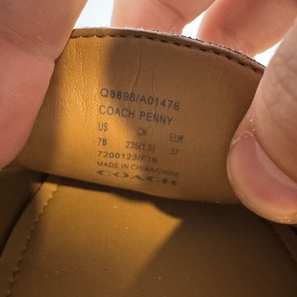 COACH Flat Driving Penny Loafers Grey Shoes Women’s US 7 Slip Ons - Picture 8 of 8